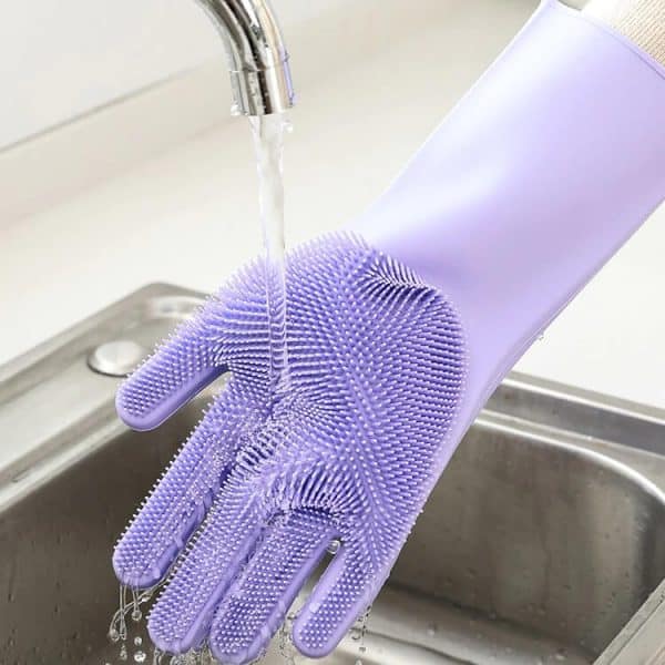 Gants de nettoyage vaisselle en silicone