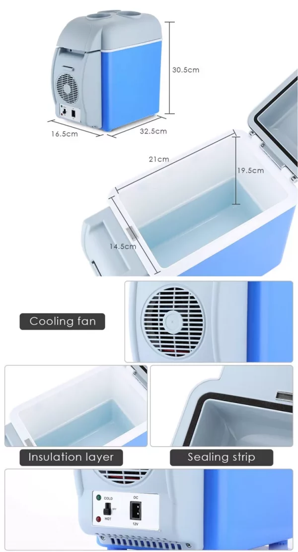 Réfrigérateur voiture 7.5L chauffage et climatisation double usage