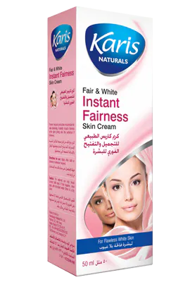 Karis natural fair & white instant fairness whitening skin cream, 50ml