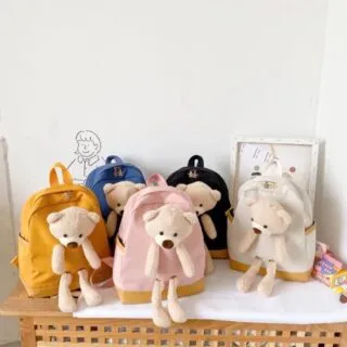 Sac à dos pour bébé de 3 à 8 ans, sac de rangement en peluche avec des animaux de dessin animé mignons