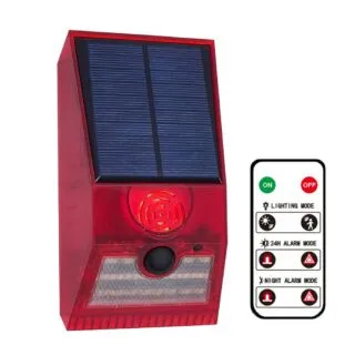 Lampe solaire multifonction, alarme de sécurité, télécommande, sirène, détecteur de mouvement PIR, applique murale pour maison, cour extérieure