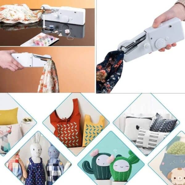 Mini machine à coudre portative pour couture, idéale pour petits travaux et réparations rapides. Facile à transporter, cette machine compacte permet de coudre avec précision et simplicité.