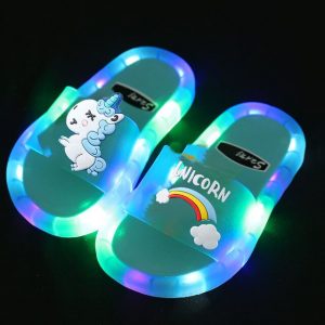 Pantoufles licorne LED pour enfants