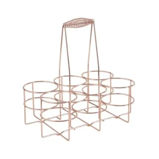 Panier 6 bouteilles design métal cuivré 32 x 22 x 12-32 cm