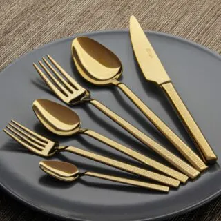 Doré Motif Versace : Ménagère 36 Pièces INOX 18/10