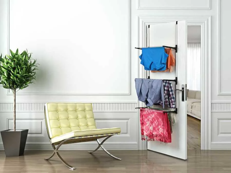 Porte Serviette Pliable À Suspendu En Aluminium - 3 Étages