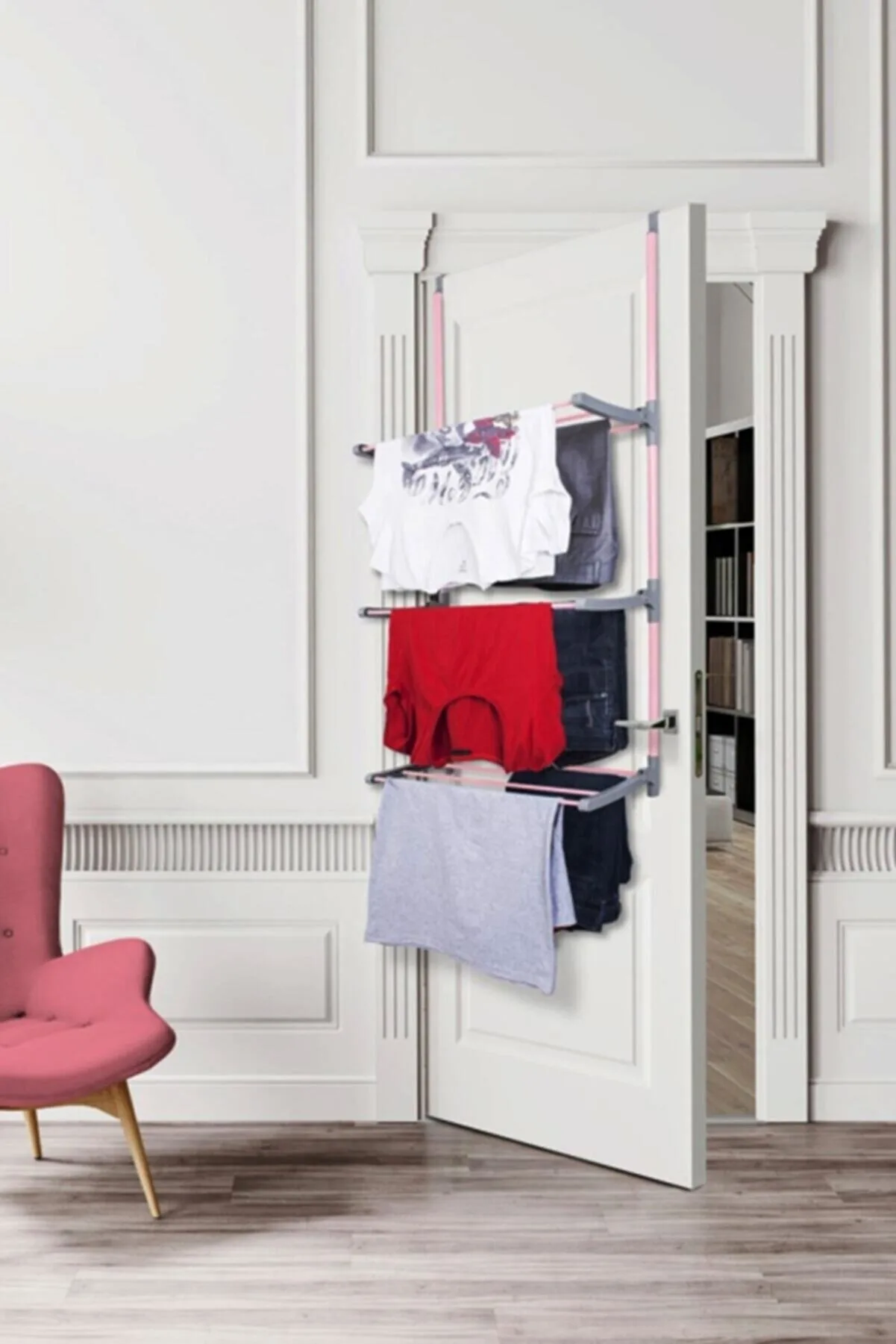 Porte Serviette Pliable À Suspendu En Aluminium