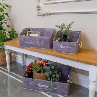 Lot de 3 paniers de rangement pliables en tissu