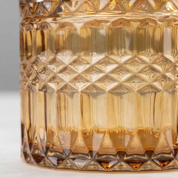 Bonbonnière en verre en forme de cerf ambre