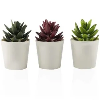 Lot de 3 mini plantes artificielles