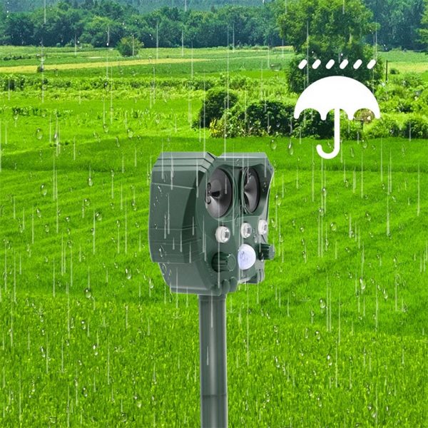 Répulsif solaire ultrasonique pour animaux, répulsif d'extérieur pour jardin, souris, capteur PIR, oiseau, chat, chien, chauve-souris