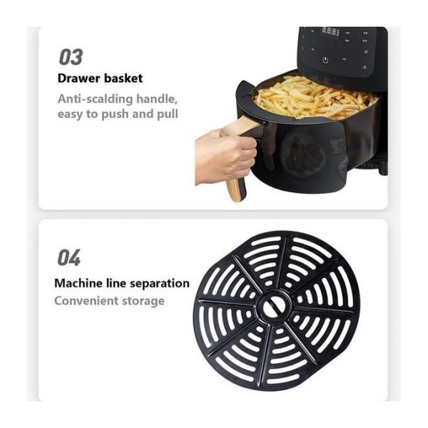 SILVERCREST® S-18 – Air Fryer – Digitale intelligente , grande capacité 6 L, 2400 W (importé)