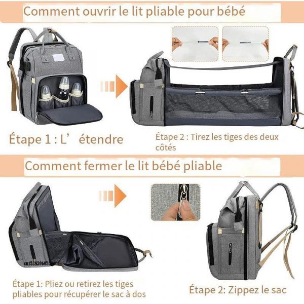 Sac à langer Portable pour bébé, lit de voyage