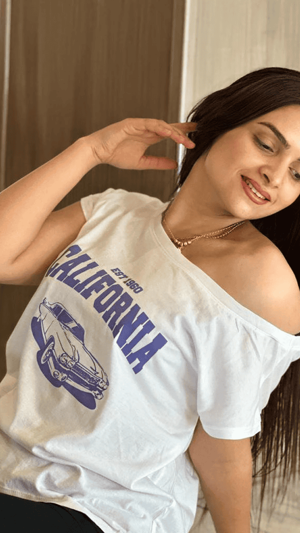 Shirt Col Je m'en Fou California Blanc