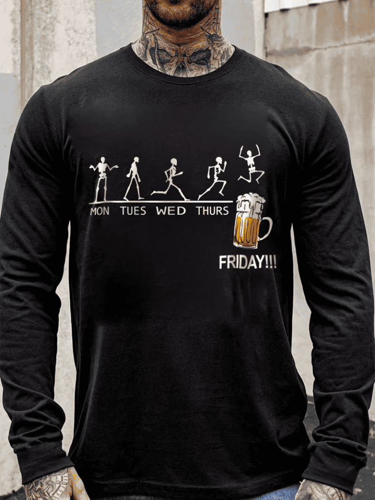 Homme T-shirt Lettre & Imprimé Tête De Mort