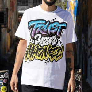 T-shirt Trust Your Madness Blanc Cotton