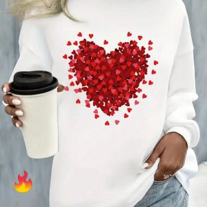 Sweatshirt imprimé cœur