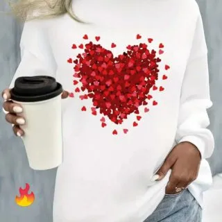 Sweatshirt imprimé cœur