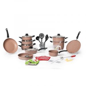Batterie de cuisine 40 pièces granite Beige - Granitalia