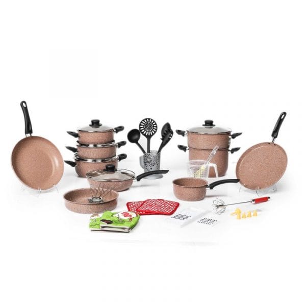 Batterie de cuisine 40 pièces granite Beige - Granitalia