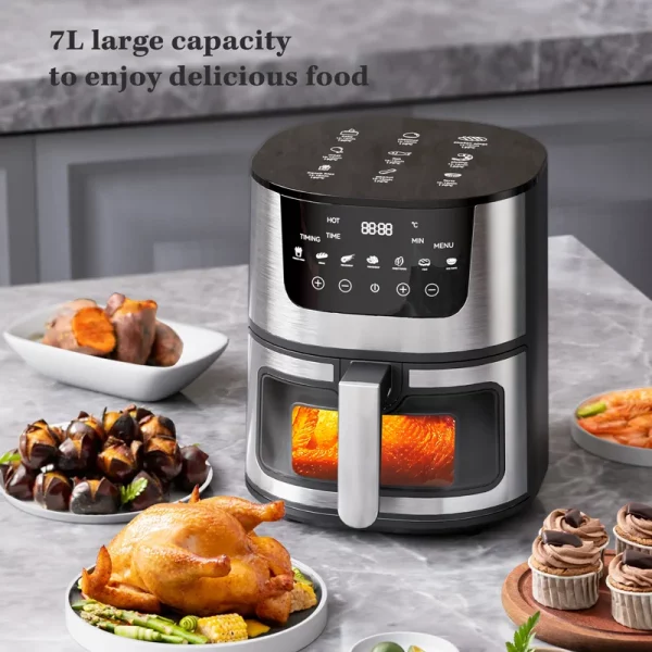 Friteuse à Air Silver Crest 7 litres | 2100 W | Cuisine Saine et Croustillante