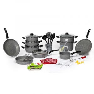 Batterie de cuisine 40 pièces granite Gris - Granitalia