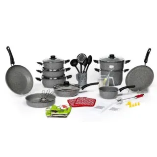 Batterie de cuisine 40 pièces granite Gris - Granitalia