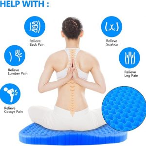 Coussin de Siège en Gel,Coussin de Gel Respirant Coussin Anti Escarres avec Housse Antidérapant pour Soulager Les Maux de Dos, Coussin pour Voiture/Bureau/Maison/Fauteuil Roulant