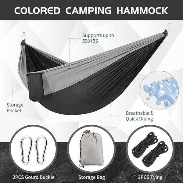 Hamac d'extérieur de Camping, Hamac Ultra-léger de Voyage Camping 200kg pour intérieur, Balcon, extérieur, Voyage, Camping, randonnée