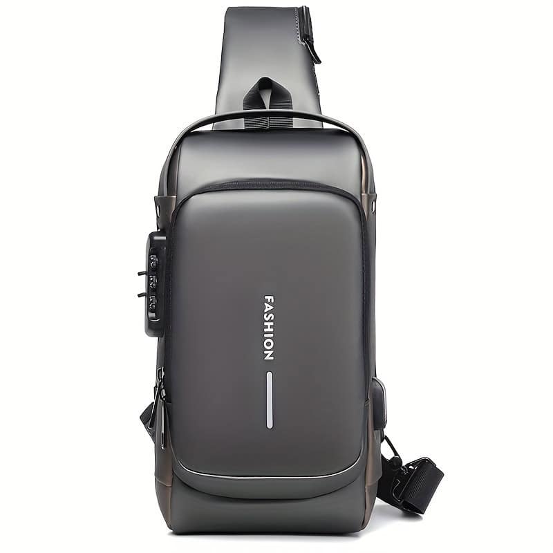 WEIXIER Sac Bandoulière Anti-Vol Homme - Sécurisé, Sac à Dos Sling Multifonctions pour Sport, Voyage, Usage Quotidien avec Bandoulière Réglable