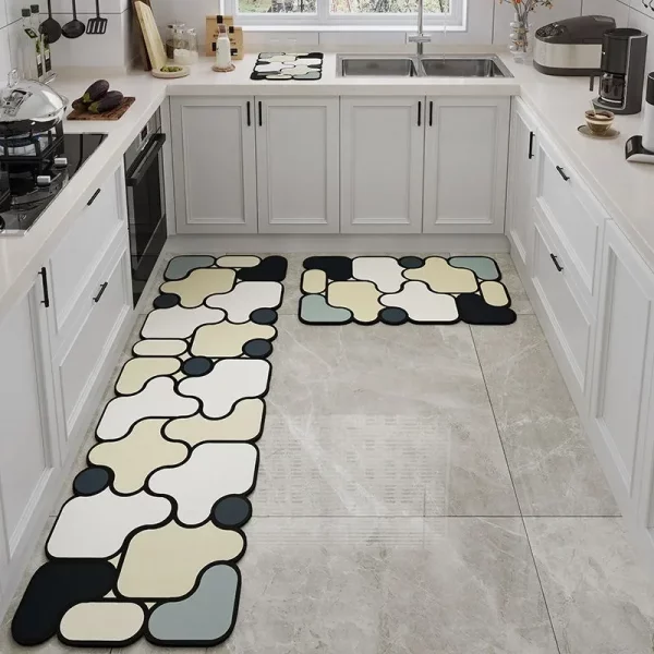 Pack de 3 tapis absorbants anti-dérapants visuel 3D
