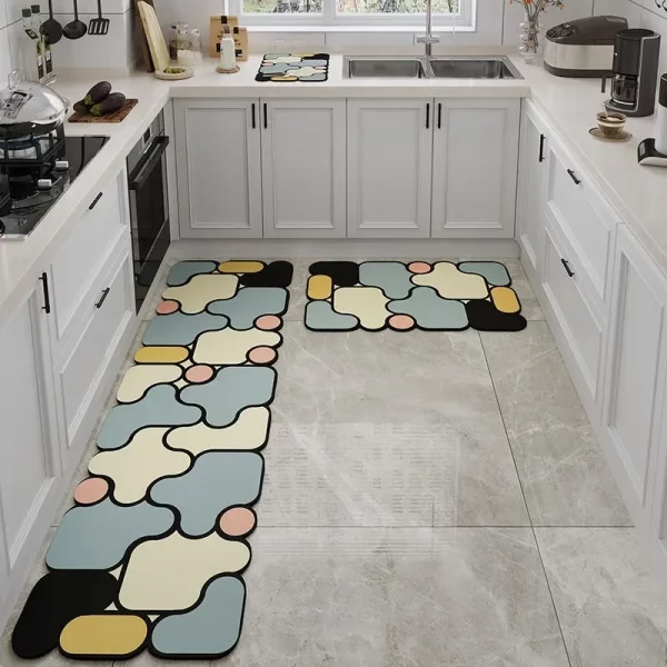Pack de 3 tapis absorbants anti-dérapants visuel 3D
