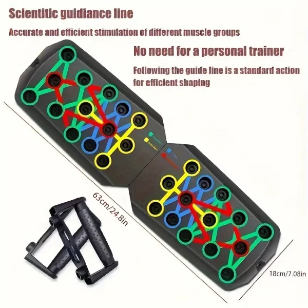 Planche De Pompes Multifonctionnelle 1pc, Planche De Pompes Pliable Portable, Équipement D'entraînement À Domicile, Pour Exercice Des Muscles De La Poitrine, Entraînement De Force