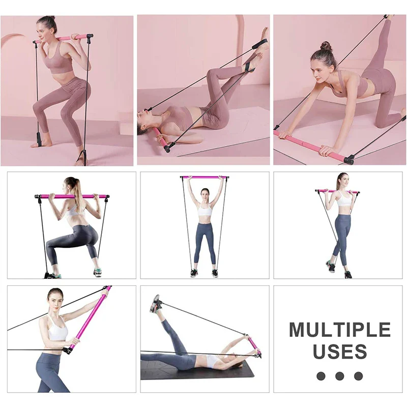 Barre de pilates avec bande de résistance