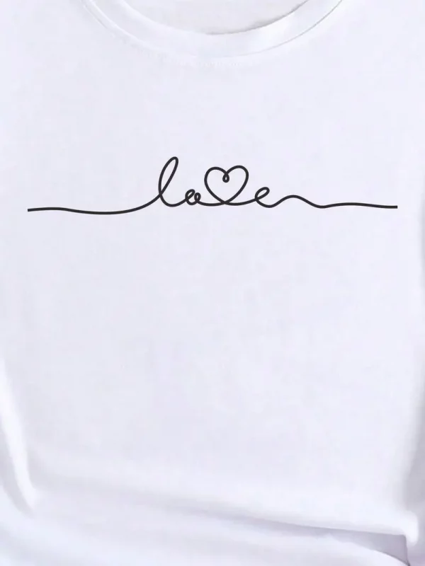 T-shirt décontracté à motif cœur