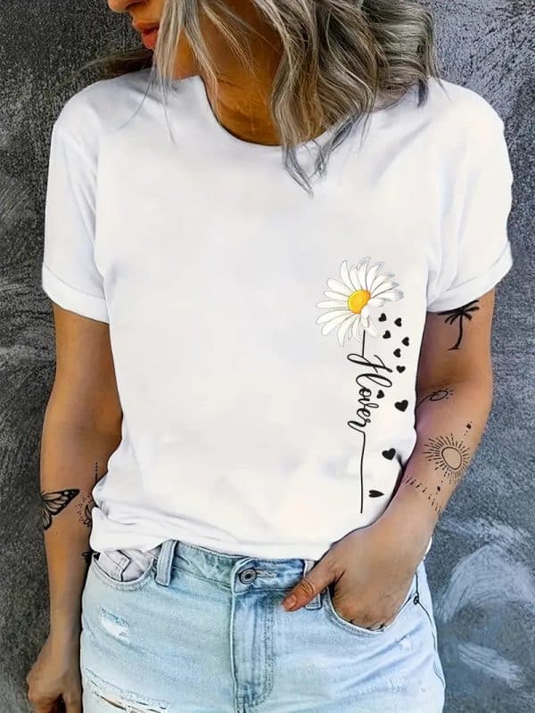 T-shirt Imprimé Fleur