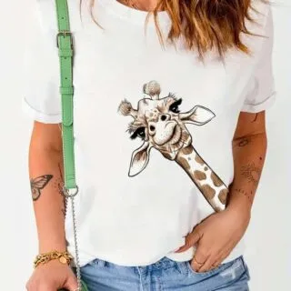 T-shirt À Motif De Girafe
