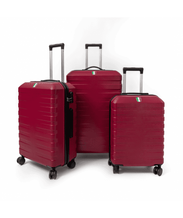 Série de 3 valises ABS FRANCO modèle Turin Rouge Bordeau