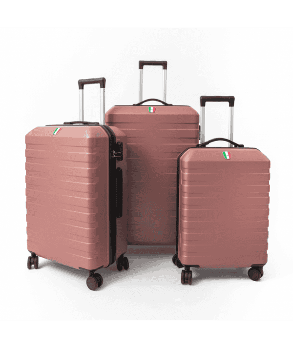 Série de 3 valises ABS FRANCO modèle Turin Saumon