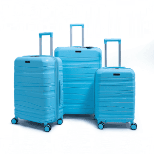Set De Trois Valises Titou roue démontable couleur Bleu ciel