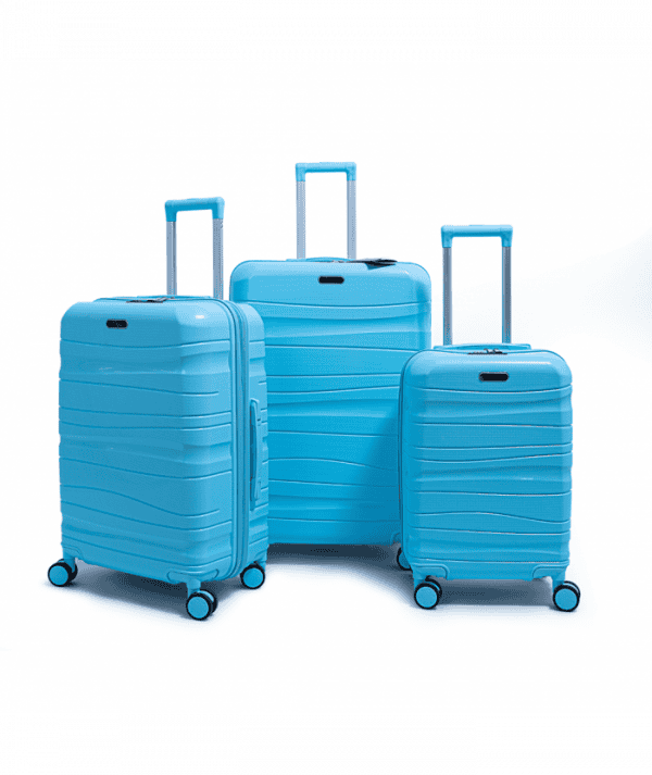 Set De Trois Valises Titou roue démontable couleur Bleu ciel