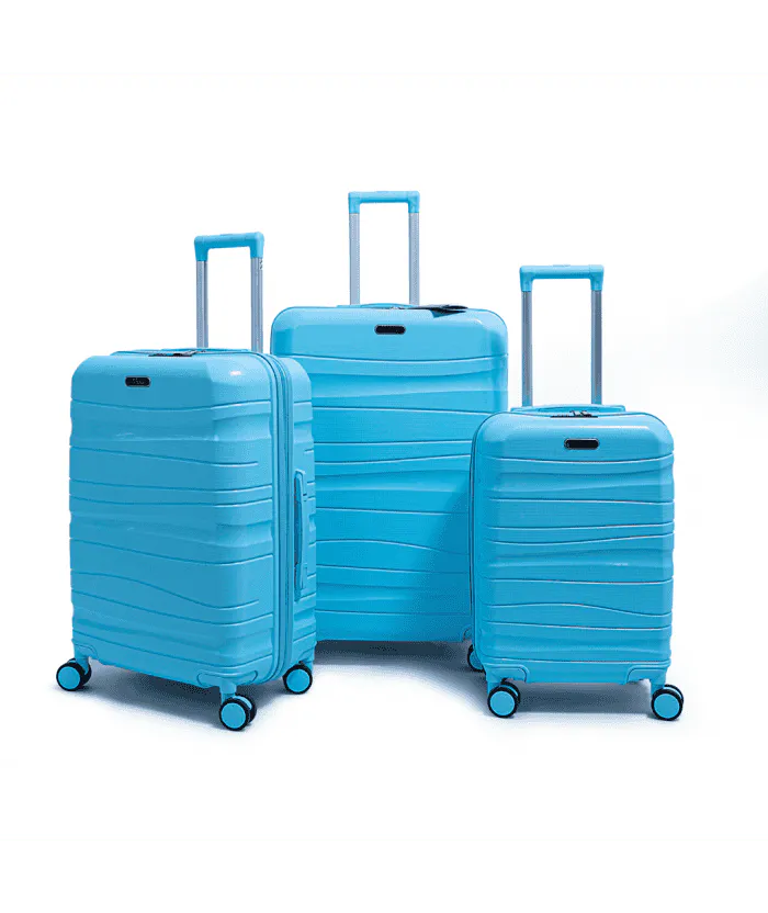 Set De Trois Valises Titou roue démontable couleur Bleu ciel
