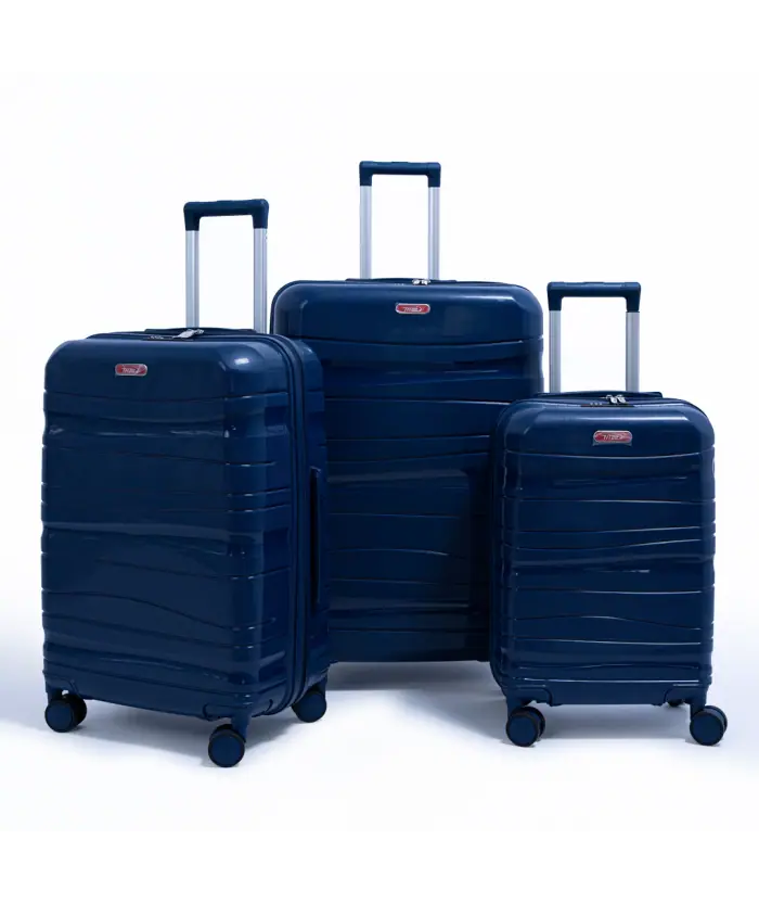 Set De Trois Valises Titou roue démontable couleur Bleu