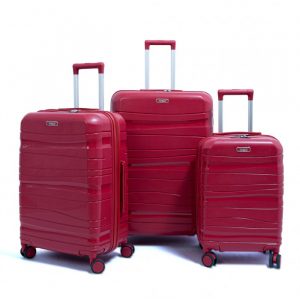 Set De Trois Valises Titou roue démontable couleur Rouge Bordeau
