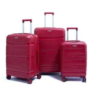 Set De Trois Valises Titou roue démontable couleur Rouge Bordeau