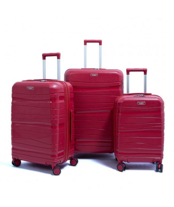 Set De Trois Valises Titou roue démontable couleur Rouge Bordeau