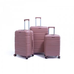Set De Trois Valises Titou roue démontable couleur Saumon