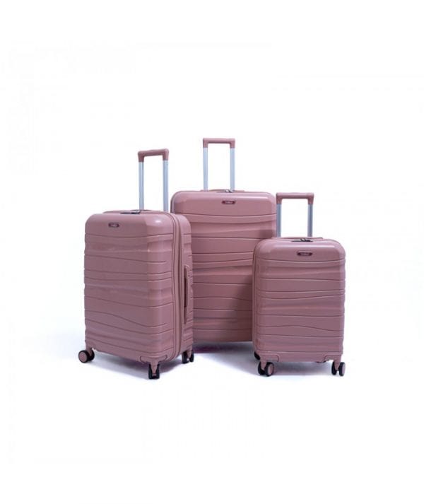 Set De Trois Valises Titou roue démontable couleur Saumon