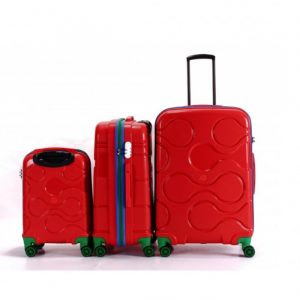 Set de 3 valises TITOU couleur rouge