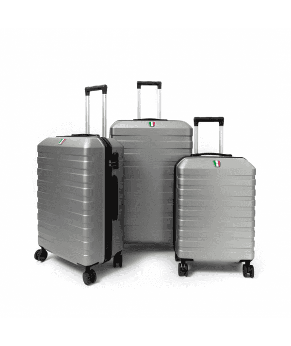 Série de 3 valises ABS FRANCO modèle Turin Silver